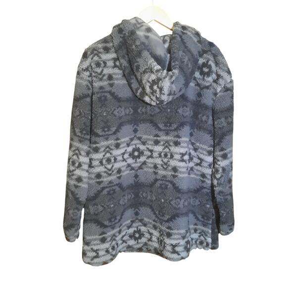 Koolaburra by UGG Womens Gray Brushed Back Sherpa Hoodie Pullover Size L - Picture 2 of 6